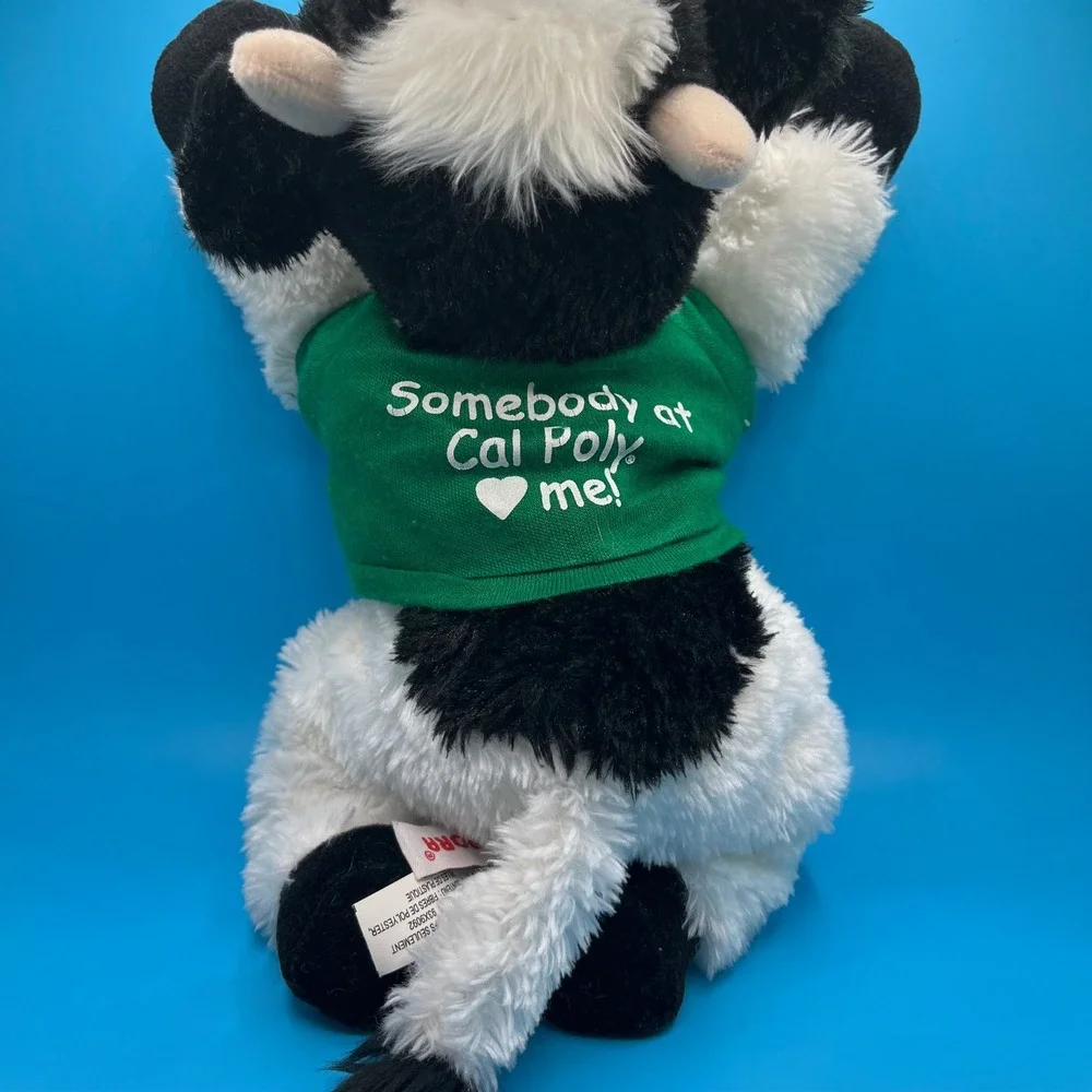 Aurora Plush Cow Stuffed Animal Cal Poly Green‎ Shirt Somebody Loves Me